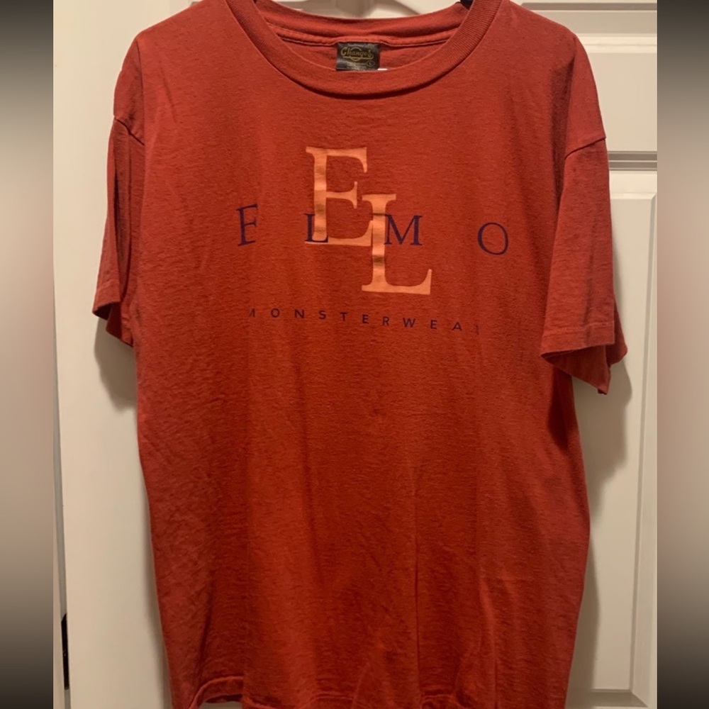 Vintage 90s Sesame Street Elmo Monsterwear Spellout Changes Tag T-Shirt